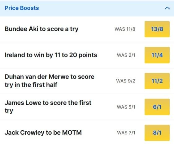 Ireland v Scotland Price Boosts 2024 Six Nations Ireland v Scotland Price Boosts 2024 Six Nations