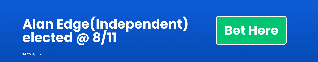 Alan Edge Independent elected Add to Betslip Alan Edge Independent elected Add to Betslip