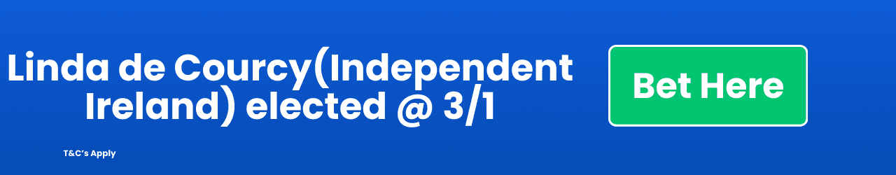Linda de Courcy Independent Ireland elected Add to Betslip Linda de Courcy Independent Ireland elected Add to Betslip
