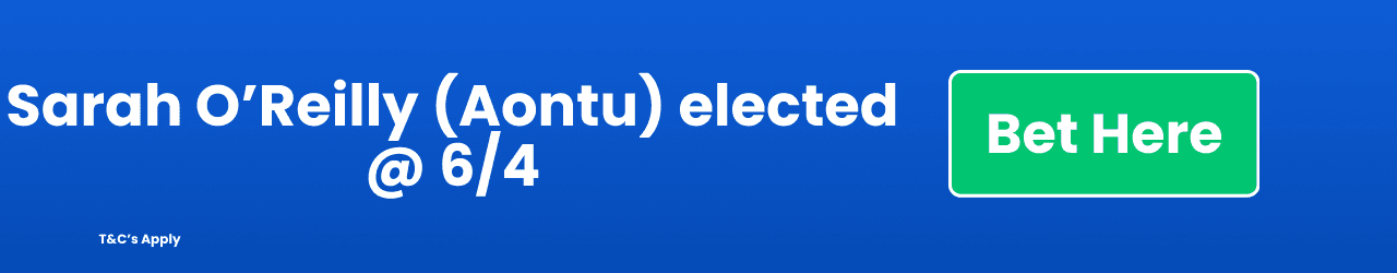 Sarah O Reilly Aontu elected Add to Betslip Sarah O Reilly Aontu elected Add to Betslip