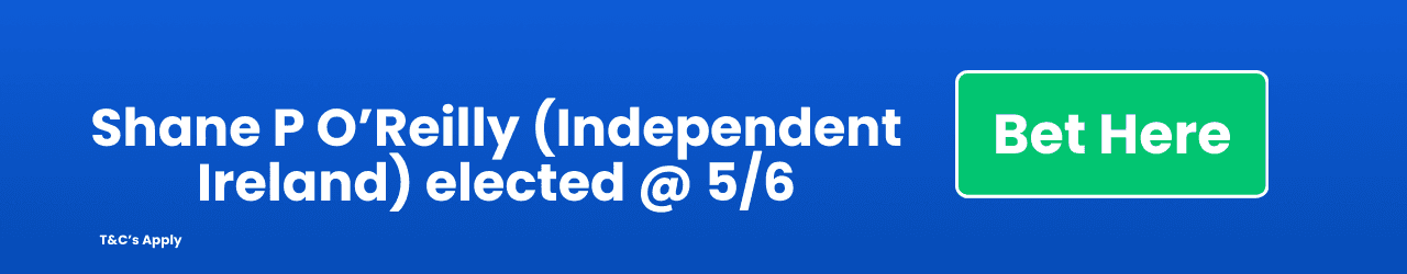 Shane P O Reilly Independent Ireland elected Add to Betslip Shane P O Reilly Independent Ireland elected Add to Betslip