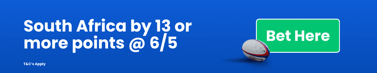 South Africa by 13 or more points Add to betslip South Africa by 13 or more points Add to betslip