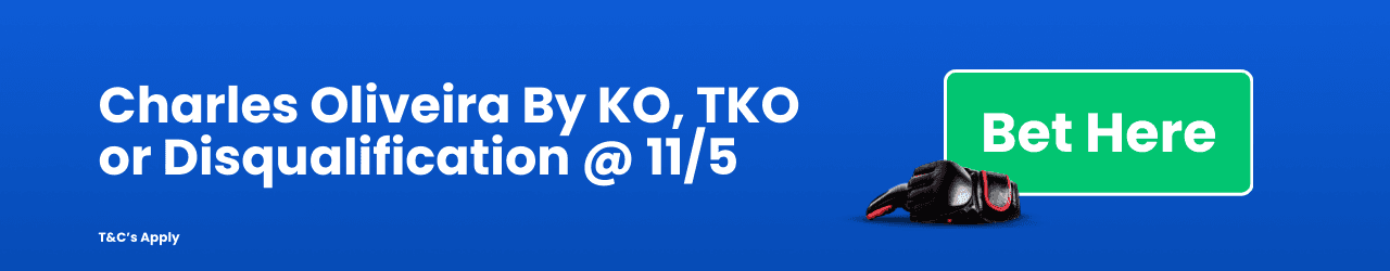 Charles Oliveira By KO TKO or Disqualification Add to Betslip Charles Oliveira By KO TKO or Disqualification Add to Betslip