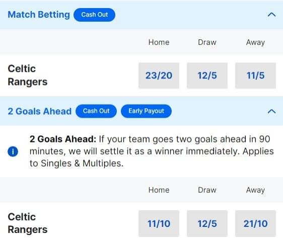Celtic v Rangers Betting Odds - SPL 2023 24