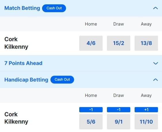 Cork v Kilkenny Odds Price Boosts