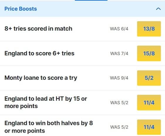 Italy v England odds Price Boosts - Six Nations 2024