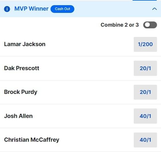 NFL MVP Betting Odds