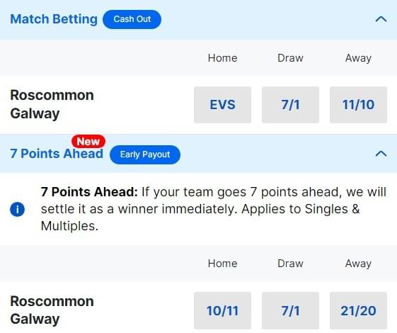 Roscommon v Galway Odds - 2024 National League