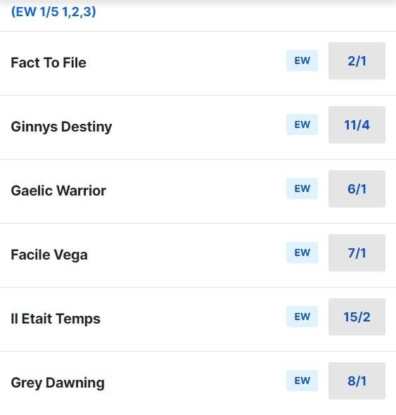 Turners Novices Chase Odds
