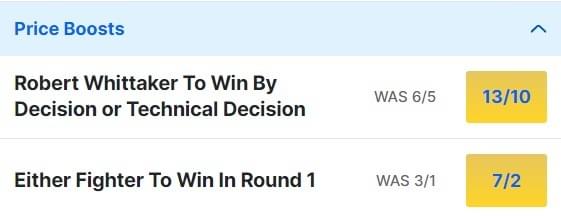 UFC 298 Odds - Whittaker v Costa Odds