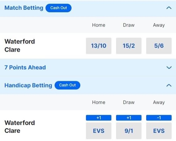 Waterford v Clare Betting Odds