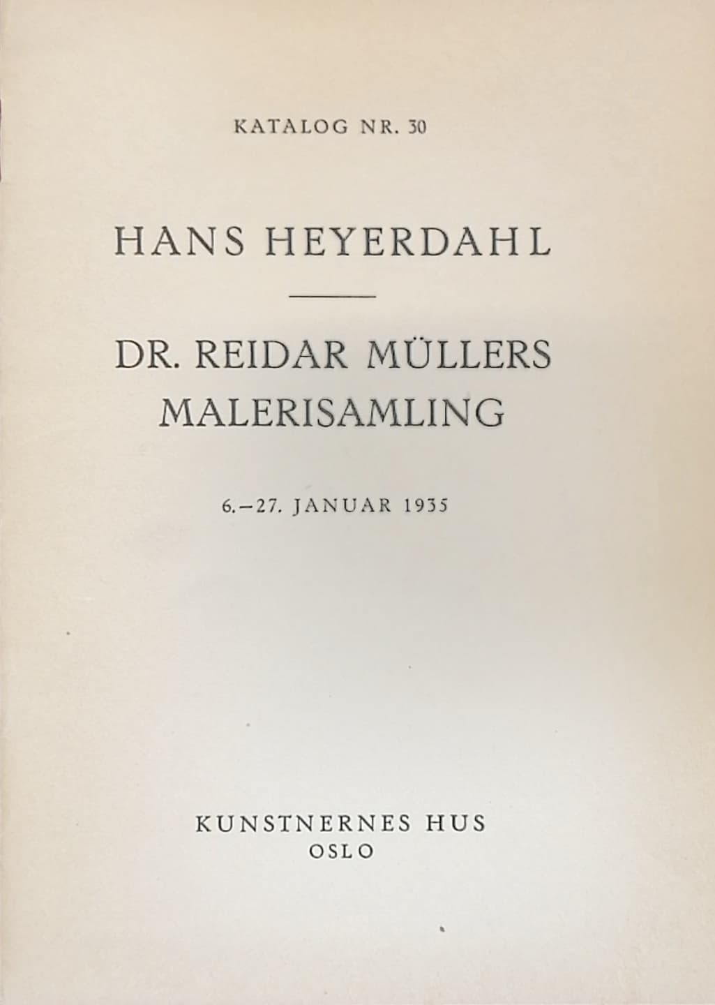 1935 Hans Heyerdahl og Dr Reidar Mullers Malerisamling