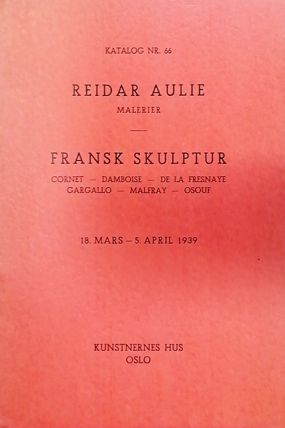 1939 Reidar Aulie og Fransk skulptur
