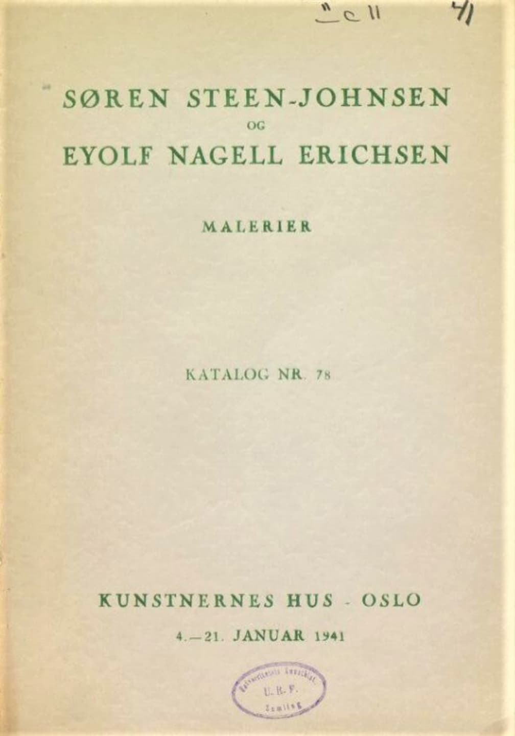 1941 Søren Steen Johnsen og Eyolf Nagell Erichsen
