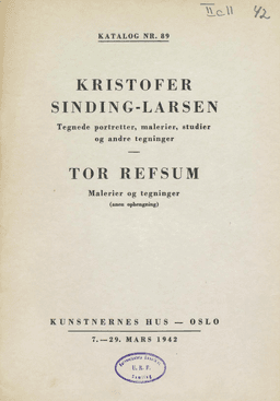 1942 Kristofer Sinding Larsen og Tor Refsum katalog