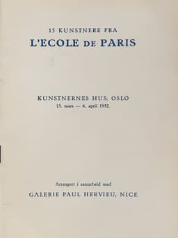 1952 15 kunstnere fra Lecole de Paris