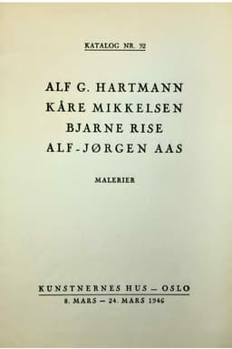 Alf G Hartmann Kåre Mikkelsen Bjarne Rise Alf Jørgen Aas 1946