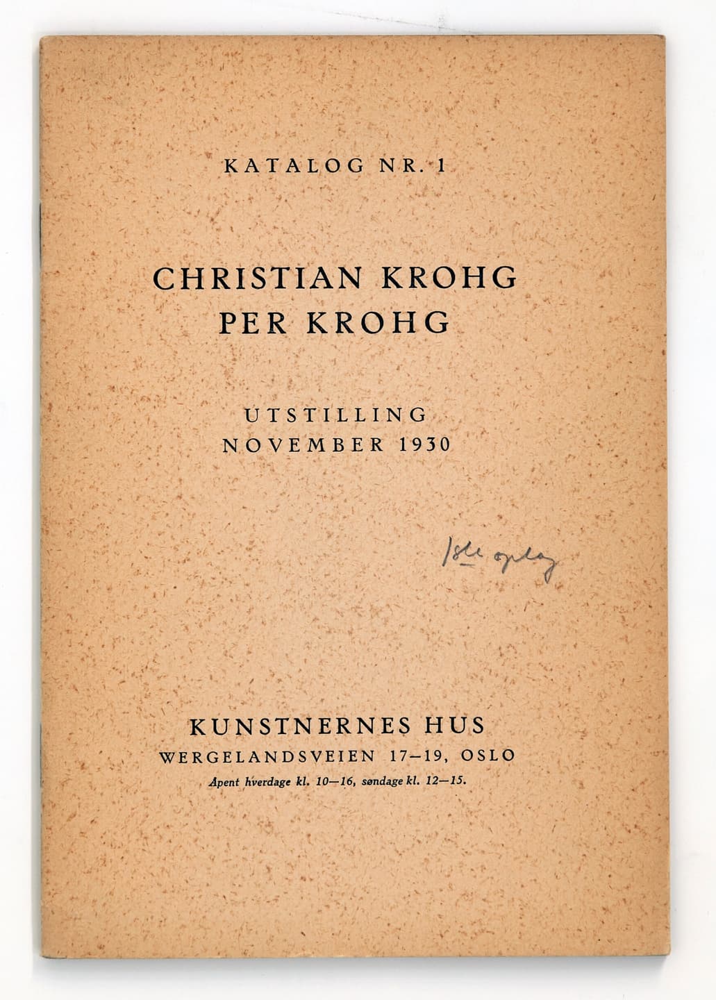 Katalog NR 1 Christianog Per Krohg Nov1930