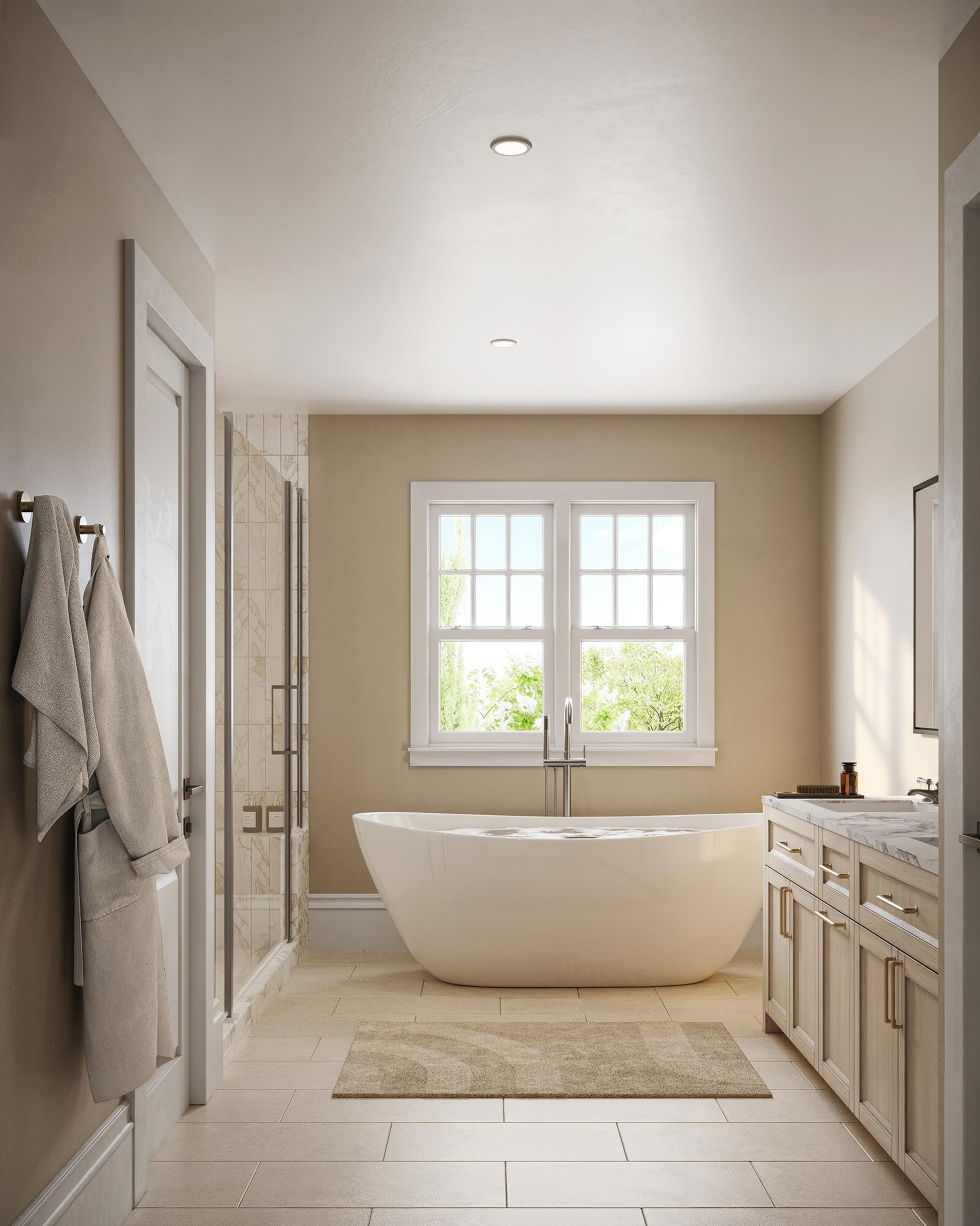 Primary bath at River Road Estates