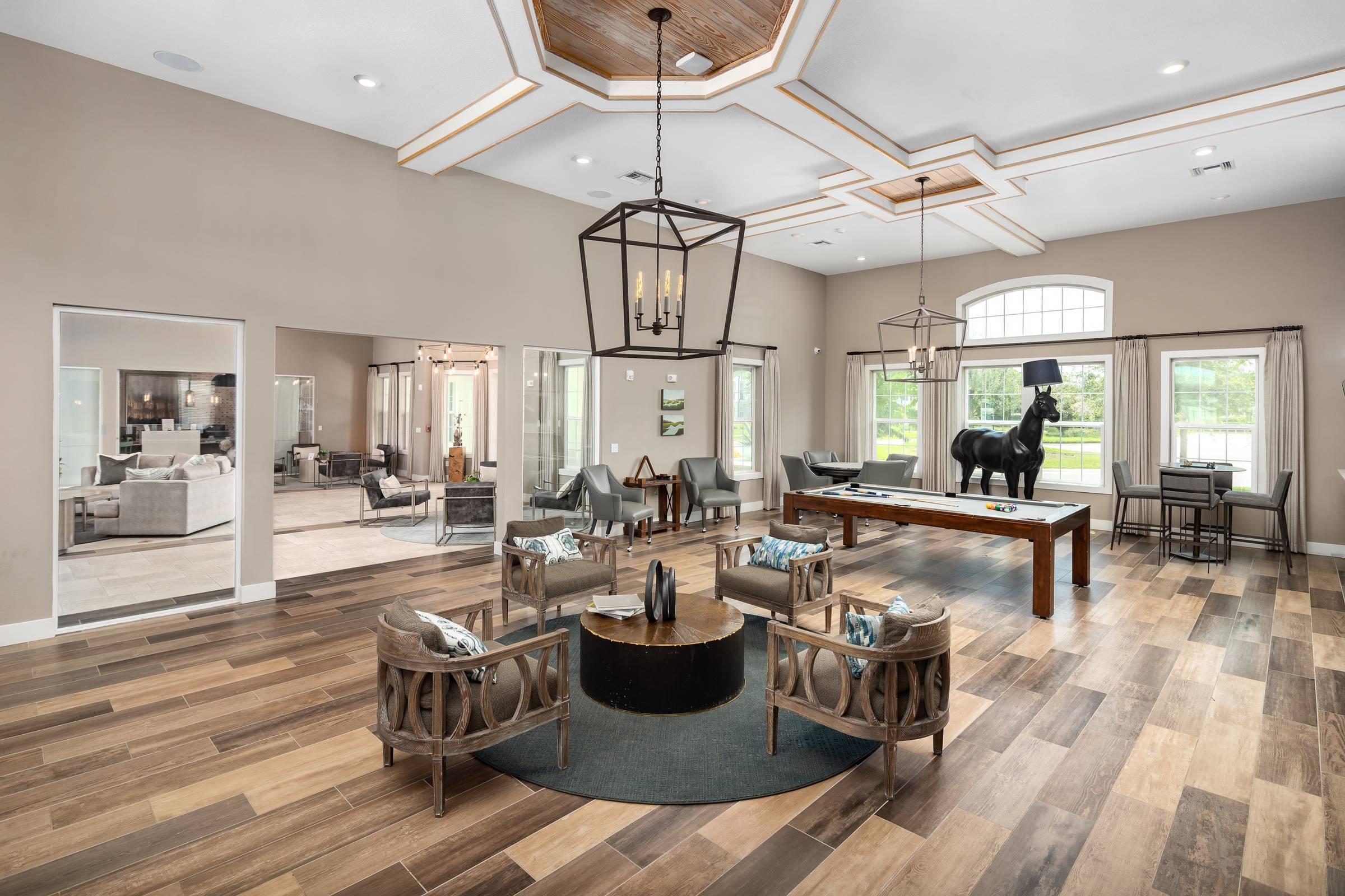 Shadetree Apartments clubhouse and lounge with beautiful and stylish furnishings and abundant natural light