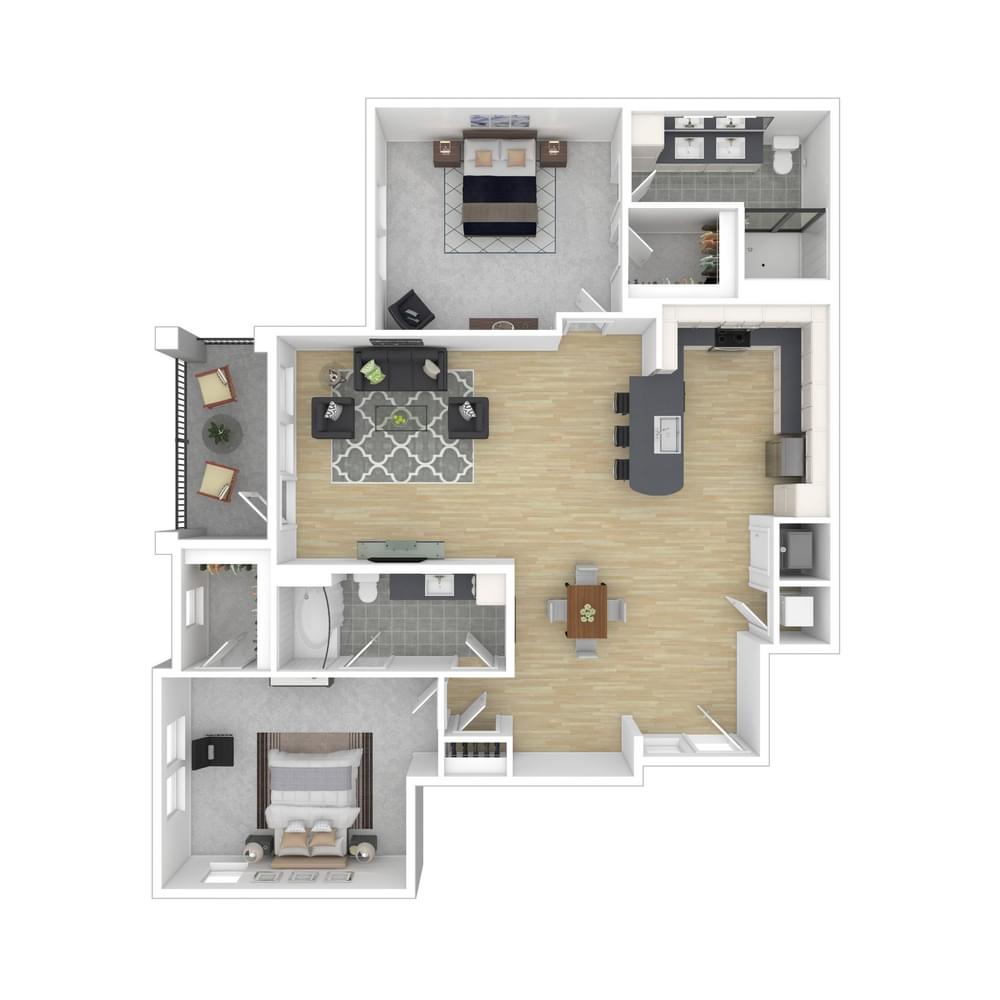 View 2 Bedroom details in a modal window