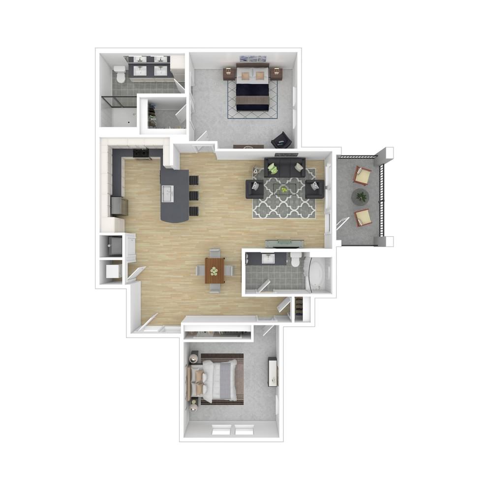 View 2 Bedroom details in a modal window