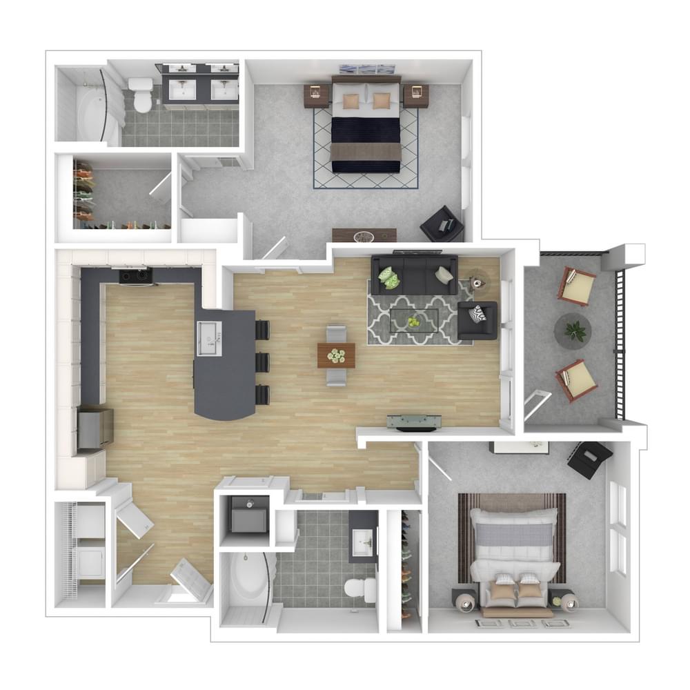 View 2 Bedroom details in a modal window