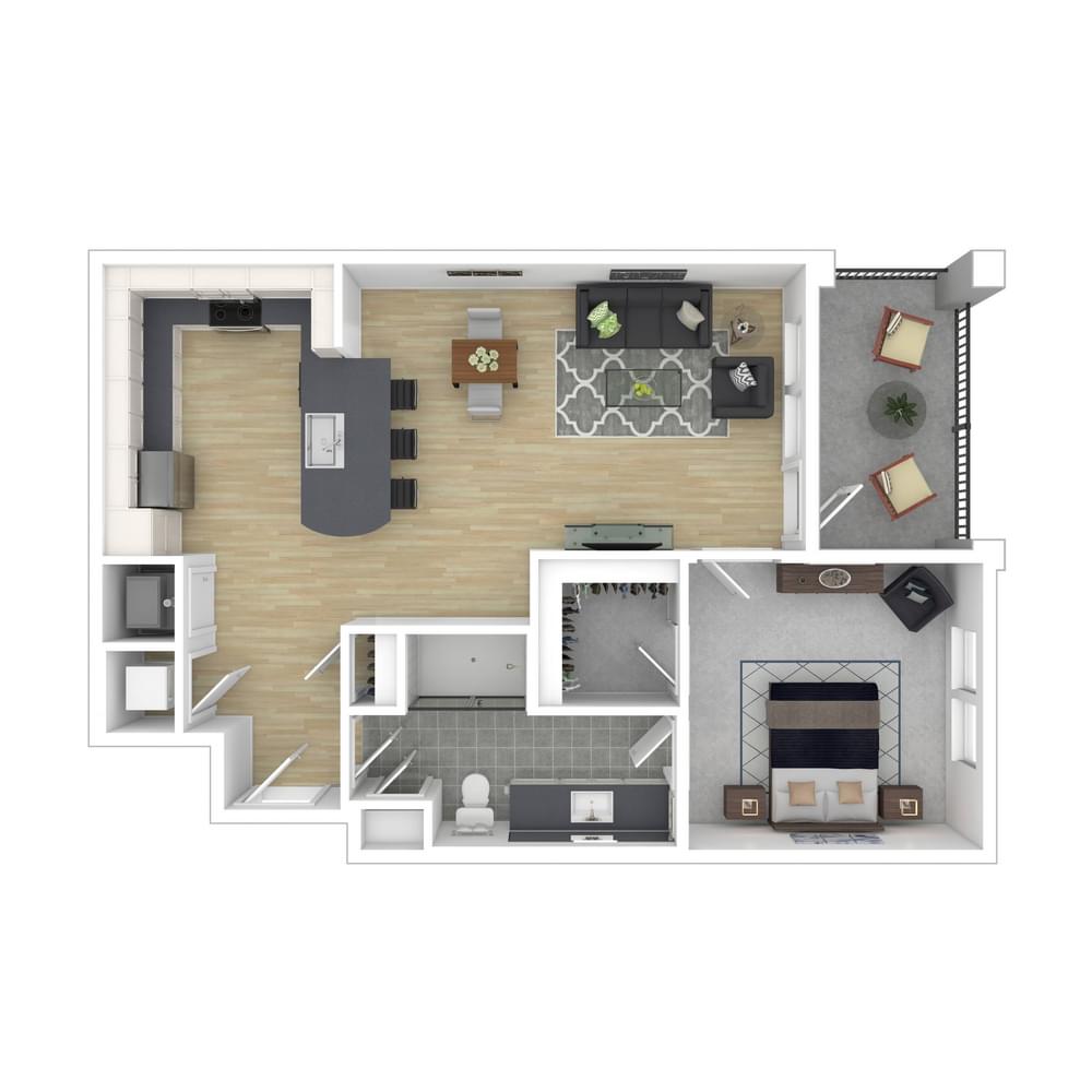 View 1 Bedroom details in a modal window