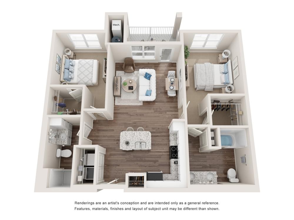 View 2 Bedroom details in a modal window