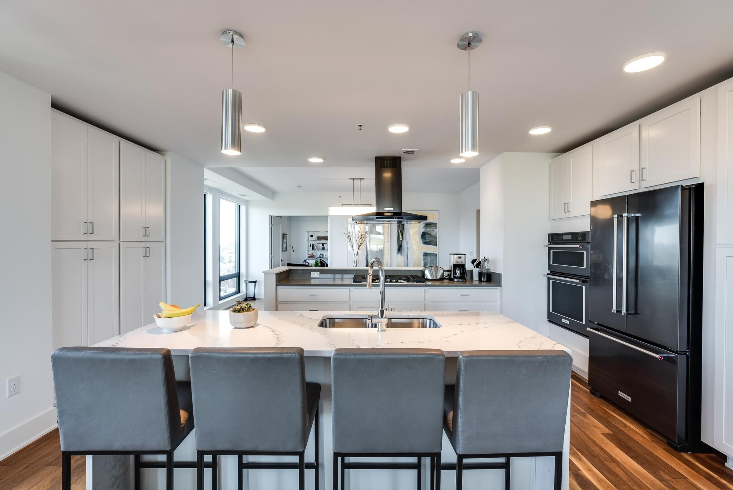 Encore apartments kitchen with island