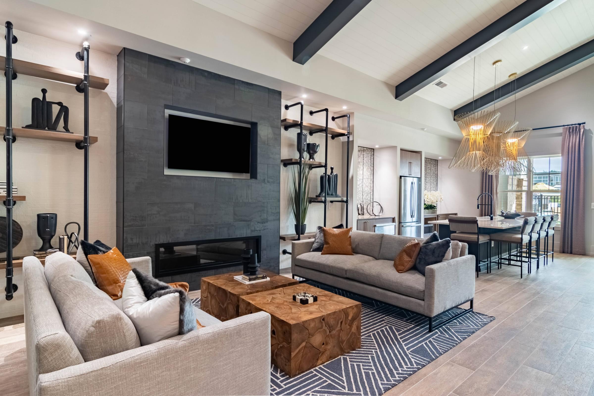 a living room with couches and a coffee table