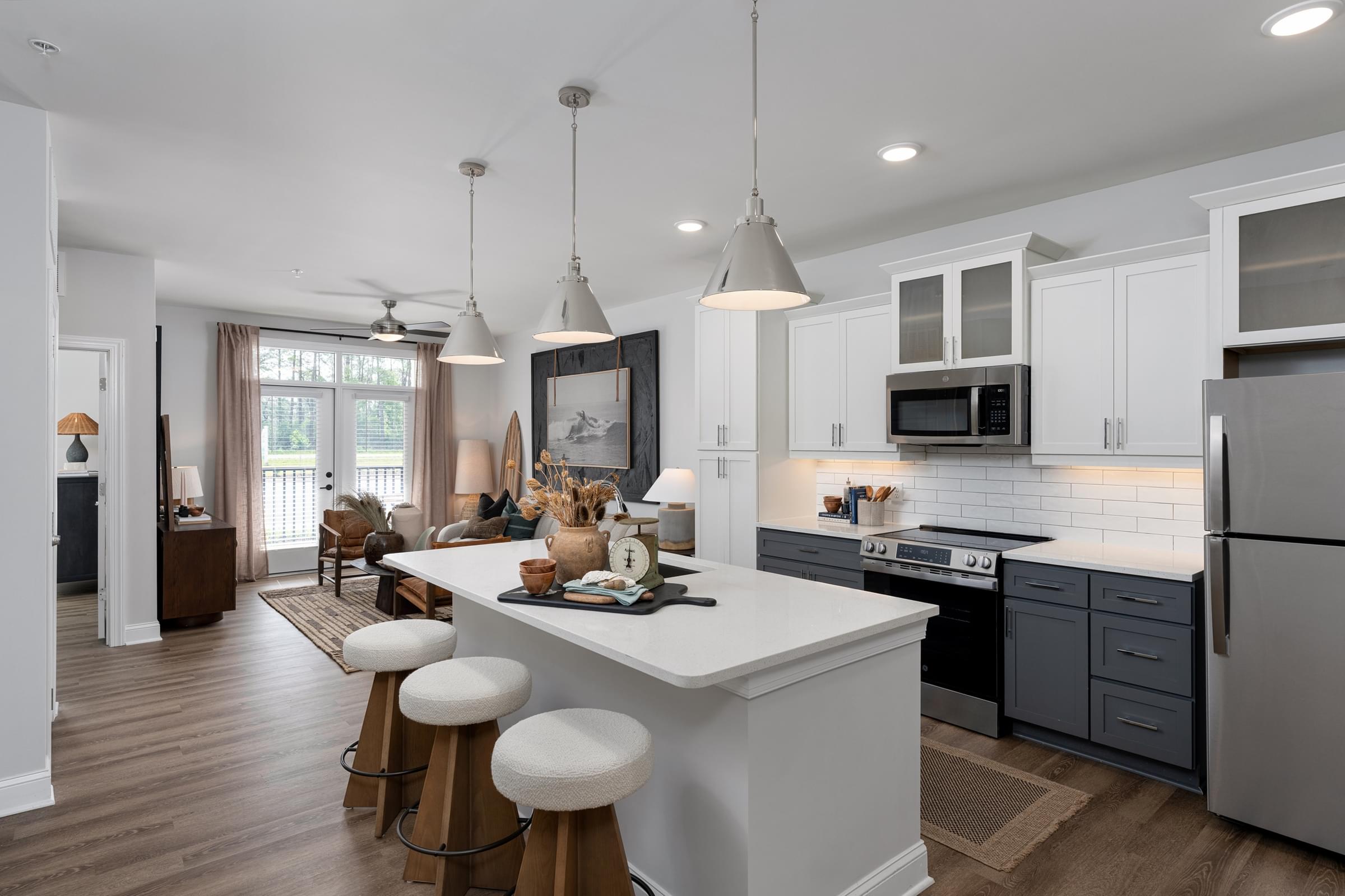 Open-Concept Floor Plans with 9-Foot Ceilings and Luxury Plank-Style Flooring