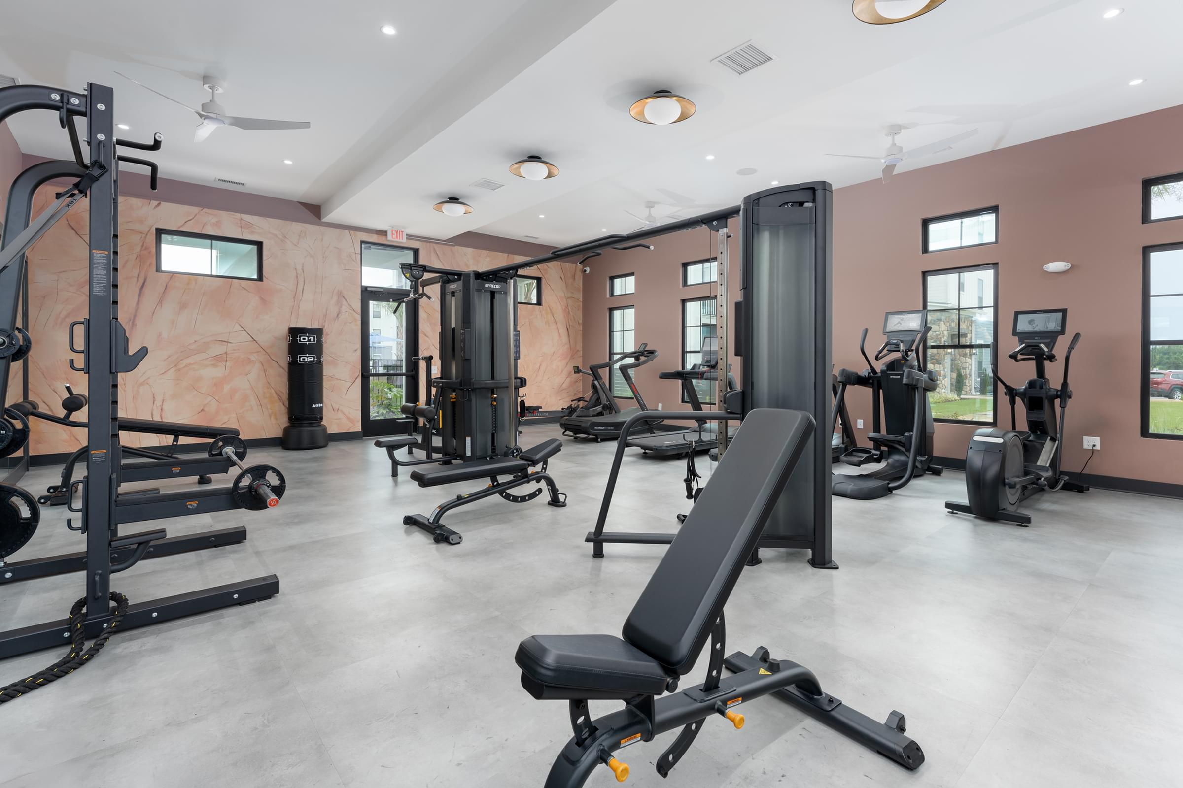 24 Hour Fitness Center with Yoga & Spin Room