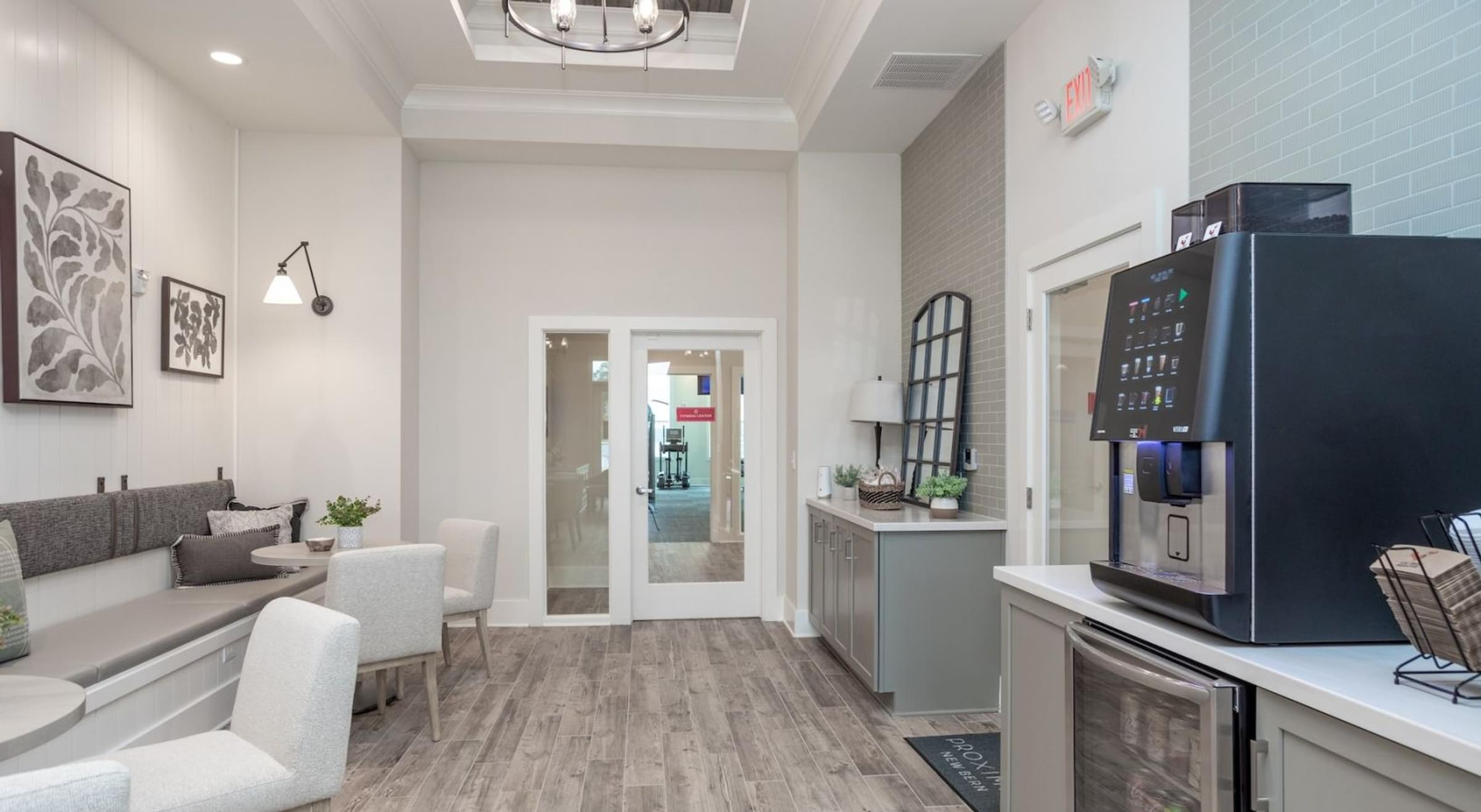 Clubhouse coffee bar area for residents.