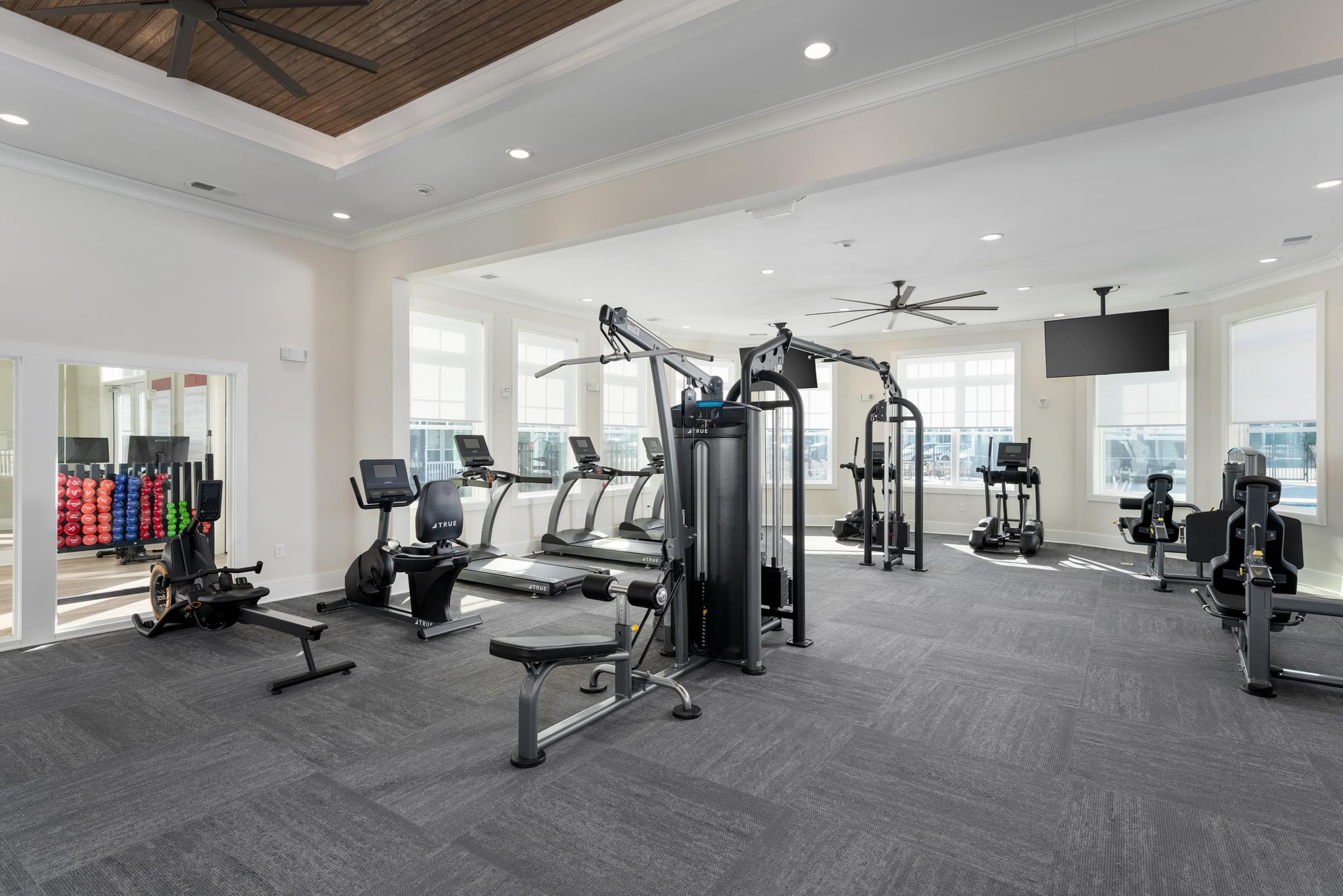 Fitness Center with Free Weights, Cardio Equipment, and Yoga Studio