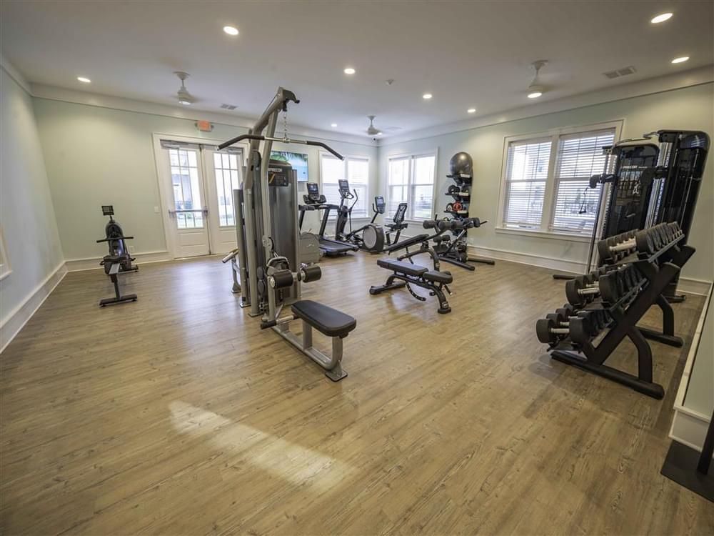the gym in the home is equipped with weights and cardio equipment