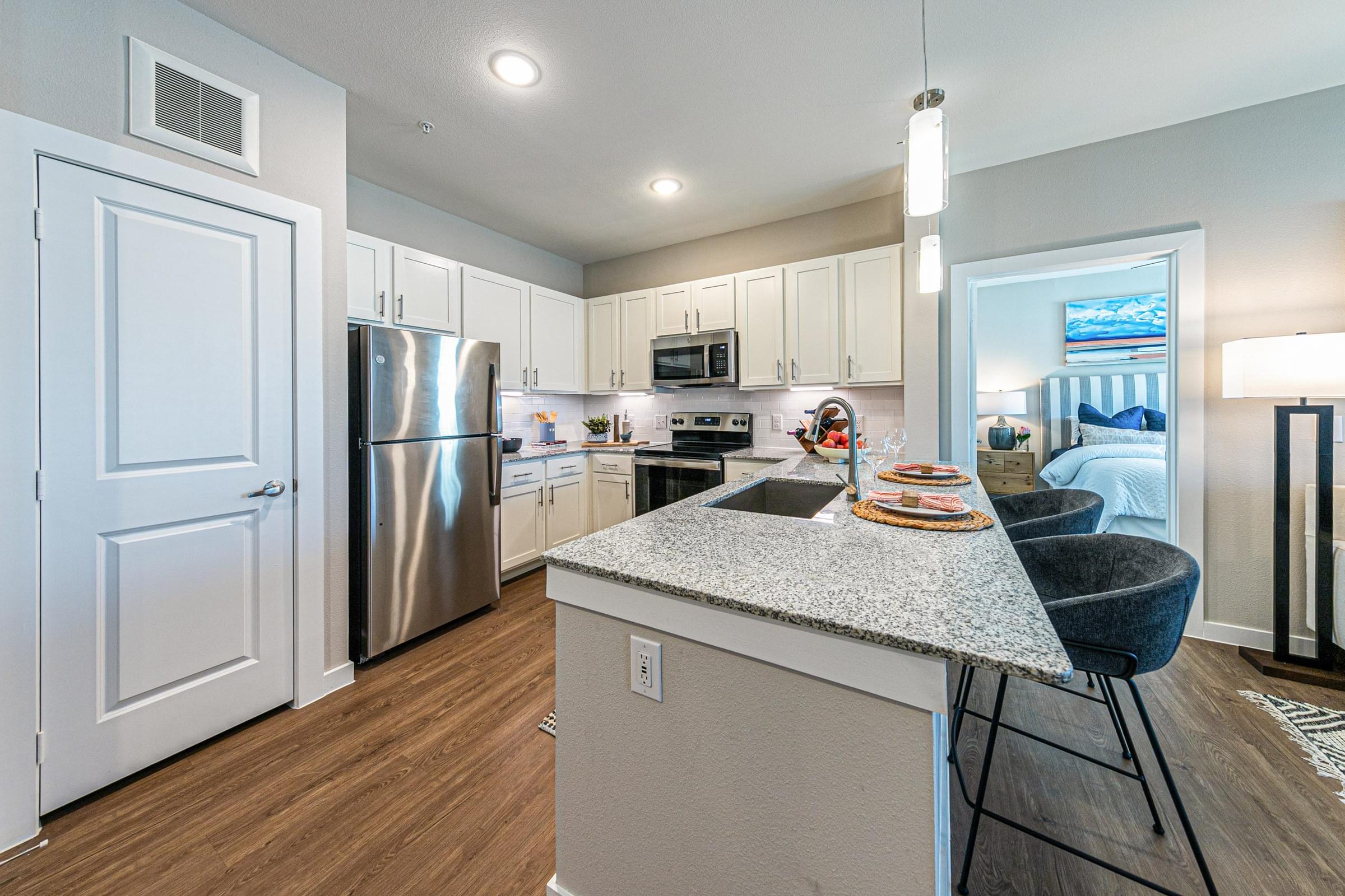 Gourmet Kitchen With Breakfast Bar And Granite Or Quartz Countertops