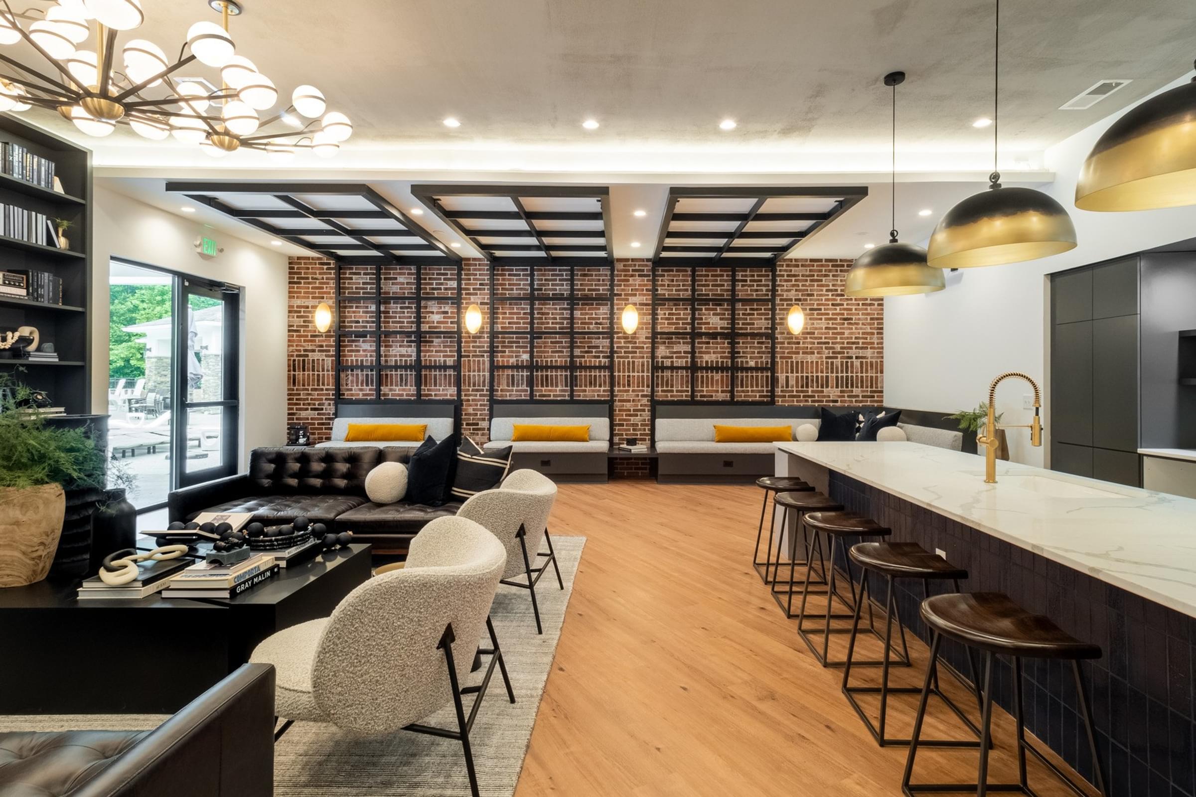 Modern Clubhouse Lounge with Complimentary Wi-Fi and Coffee