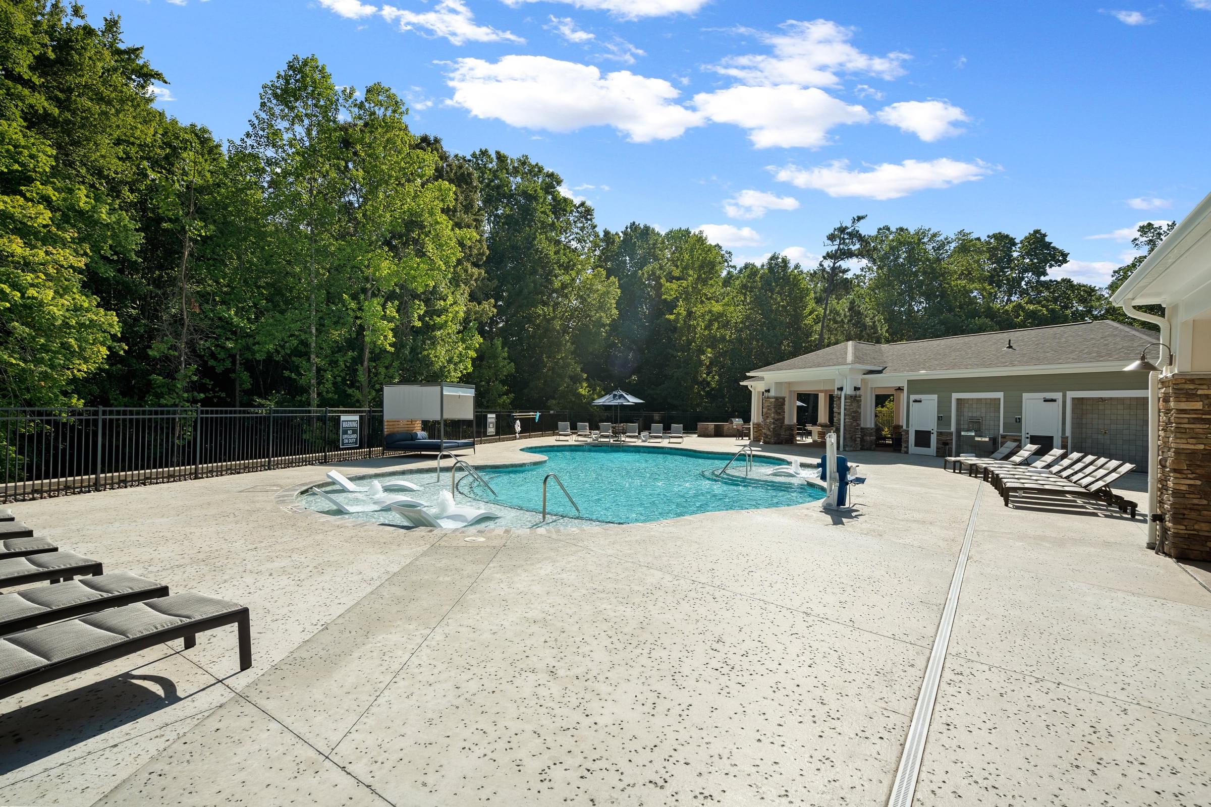 our apartments showcase an unique swimming pool