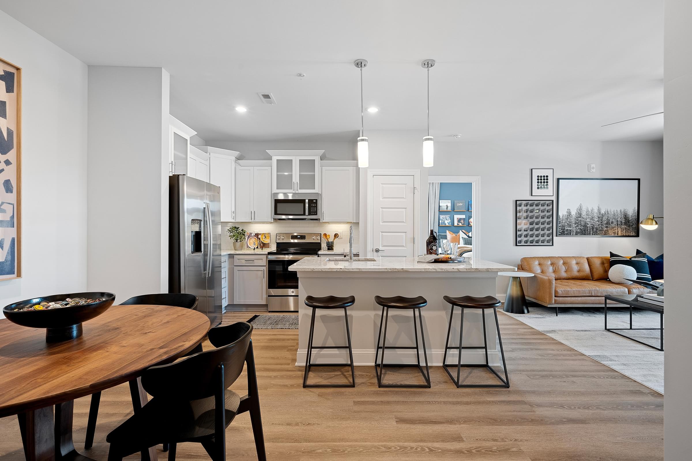 White Kitchen Cabinets with Breakfast Bar Island