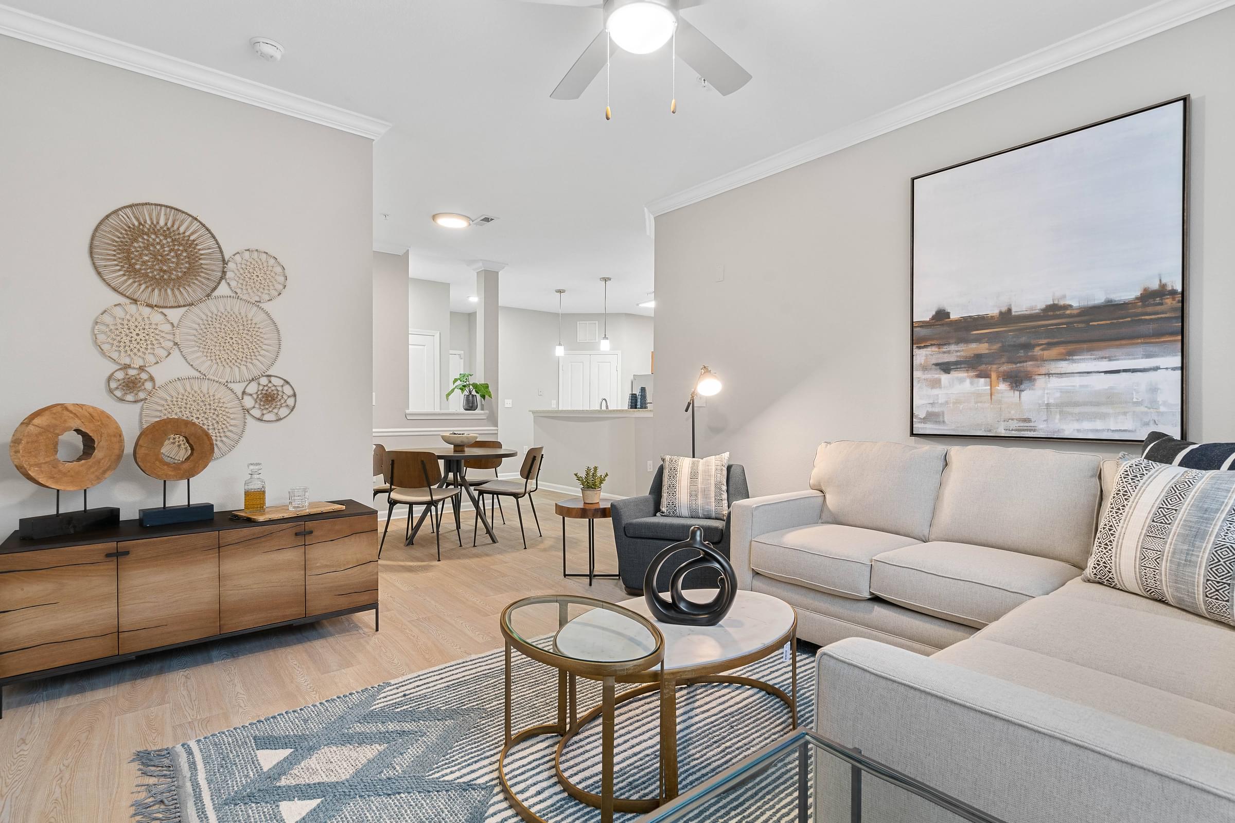 a living room with a couch and a coffee table
