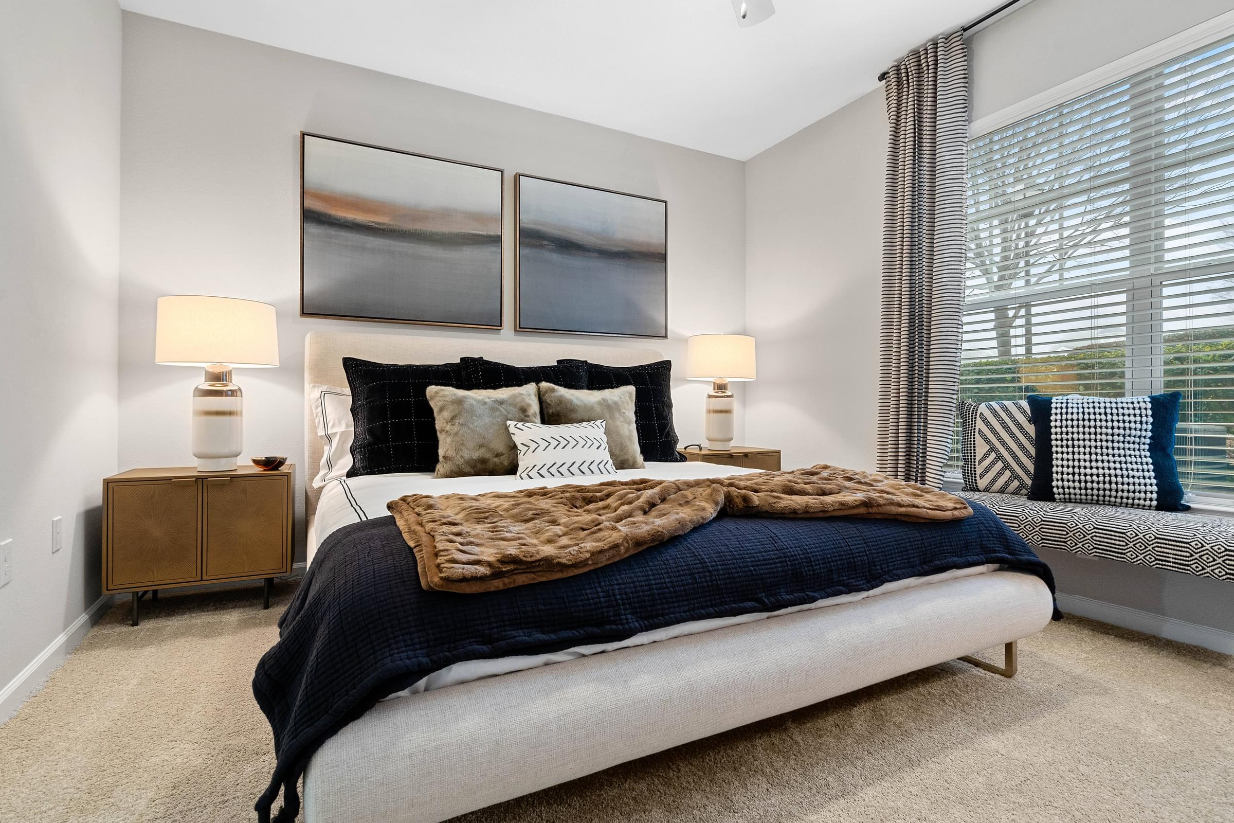 Spacious Bedrooms with Large Windows, Ceiling Fan and Walk-In Closets