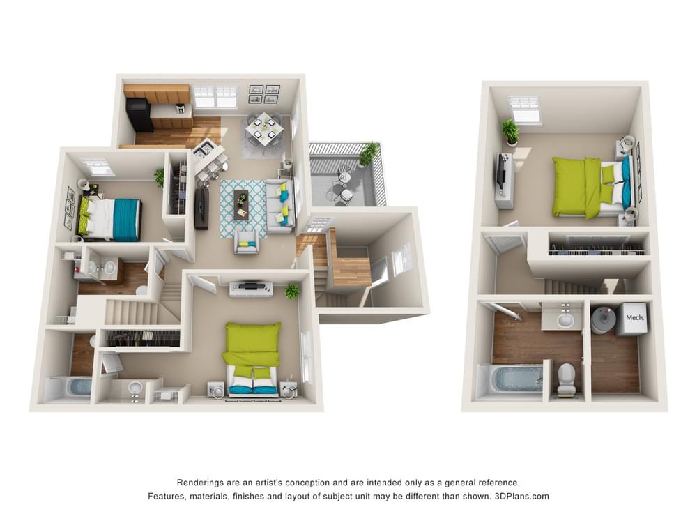 3 Bedroom floor plan