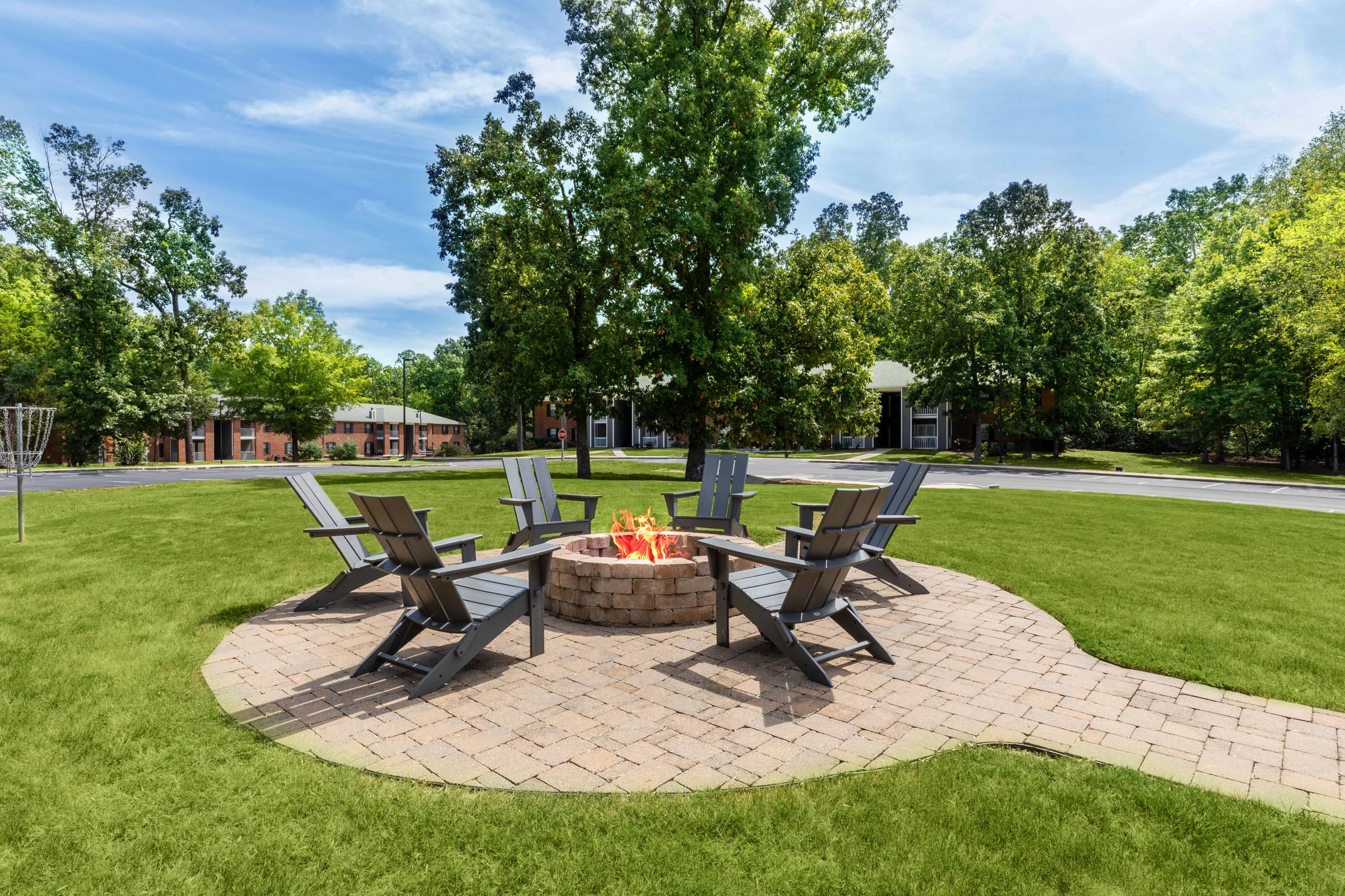 Outdoor Fireplace with Lounge Area