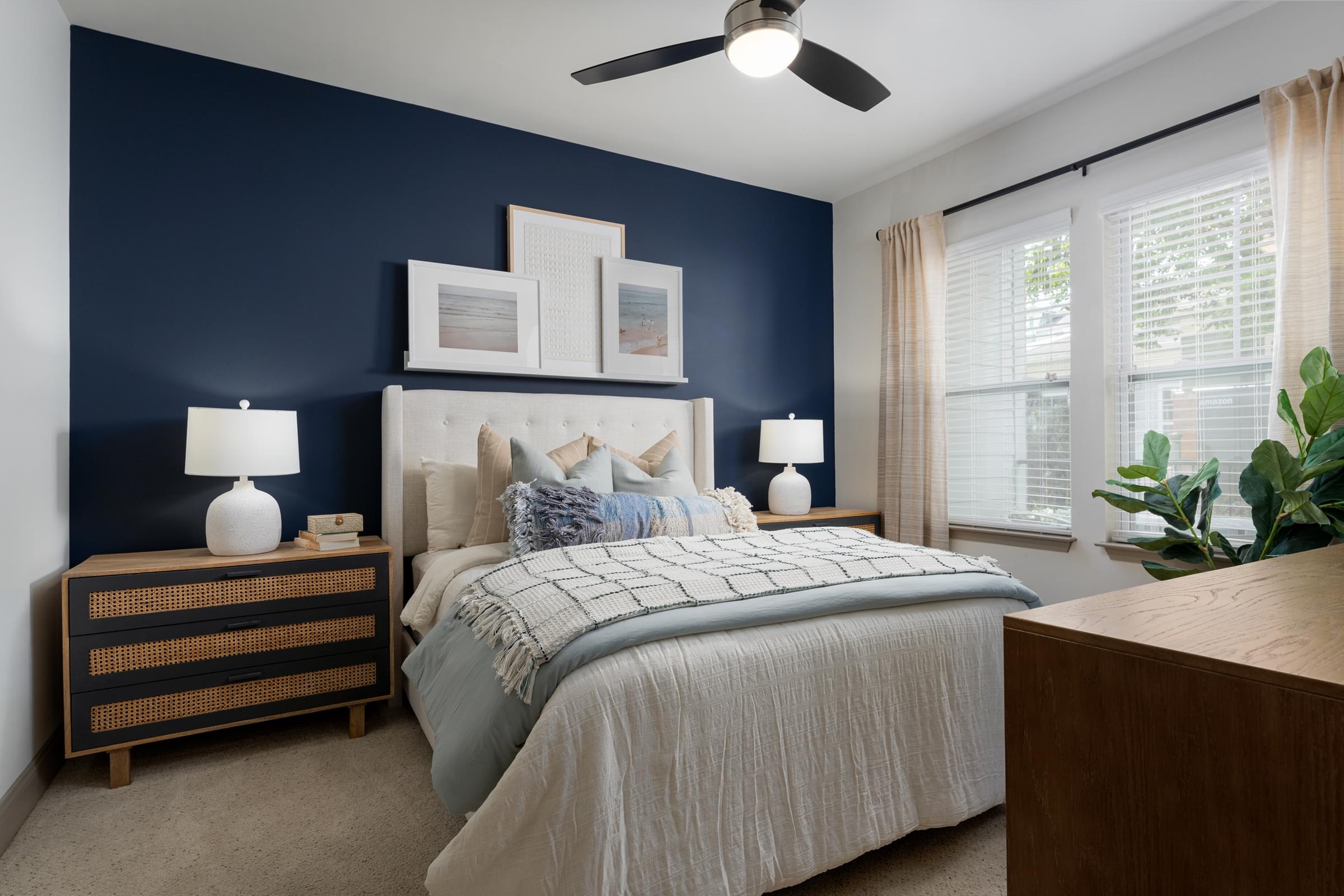 Spacious Bedrooms with Large Windows, Ceiling Fan and Walk-In Closets