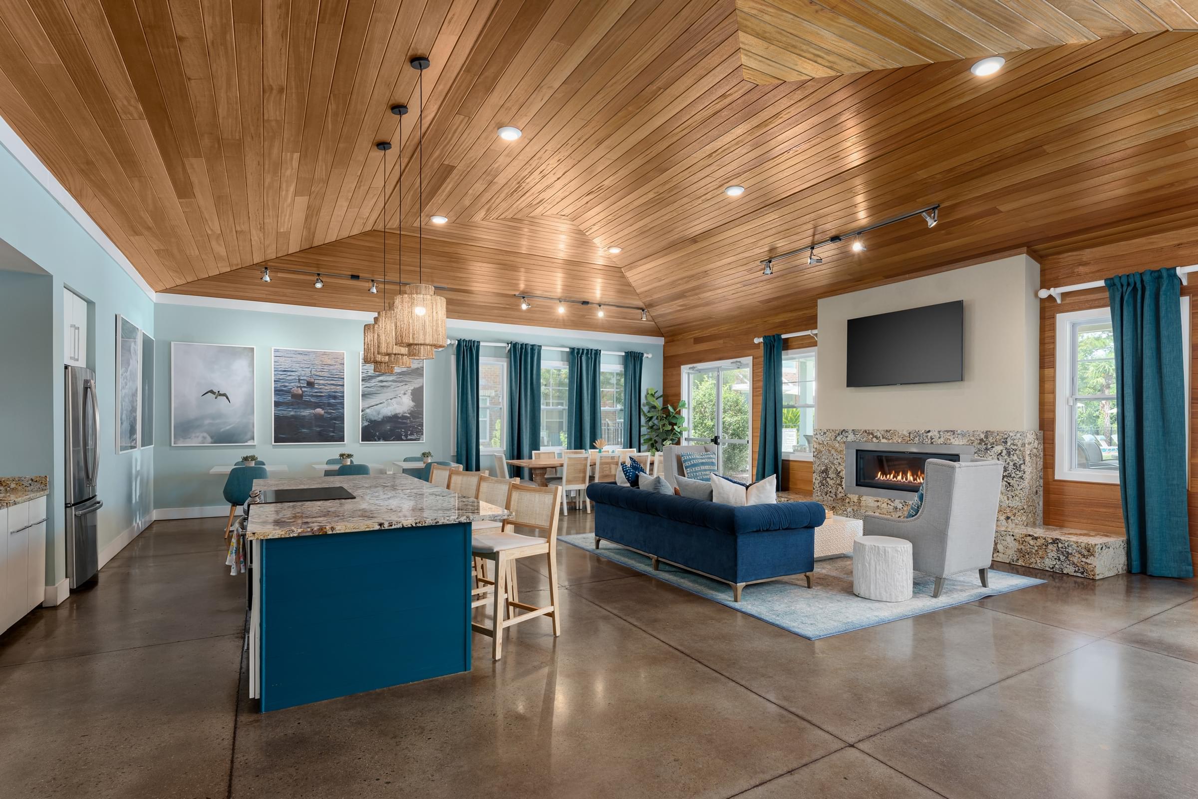 Resident Lounge with Complimentary Coffee Bar and Billiard Table