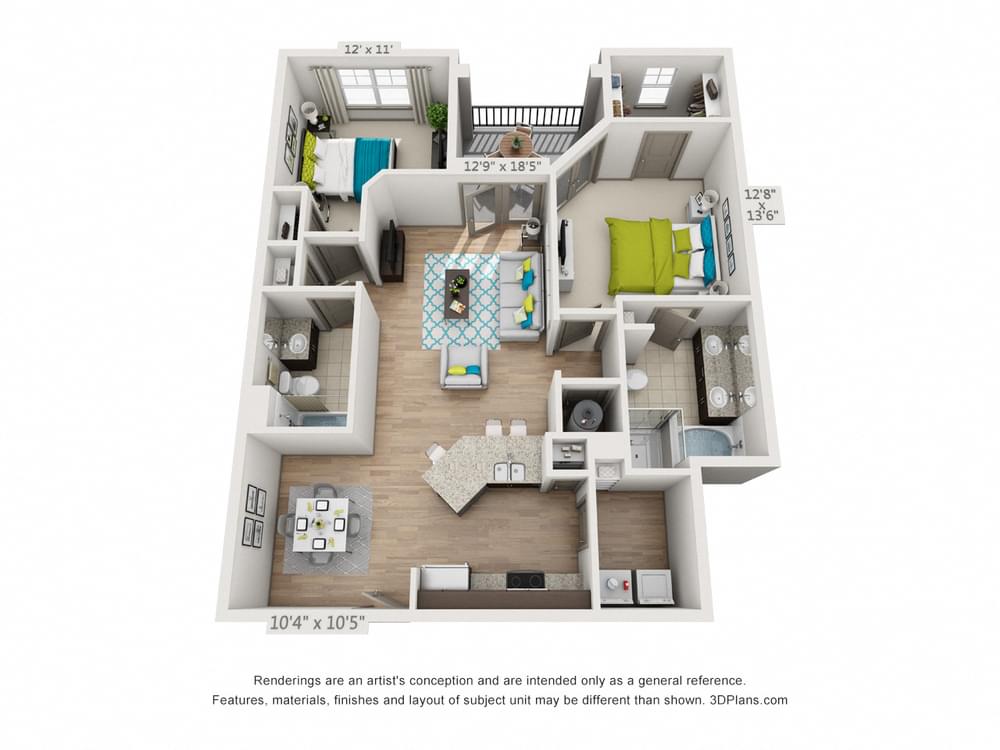 2 Bedroom floor plan