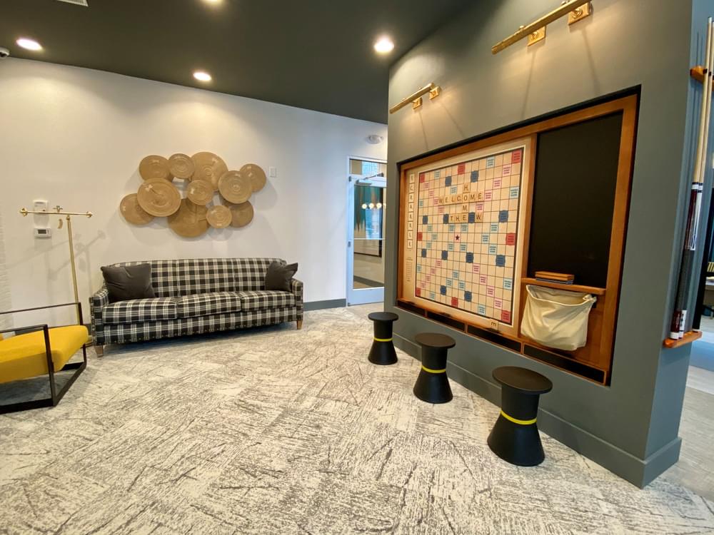 Giant Scrabble Board in Resident Lounge at Chattanooga Apartments