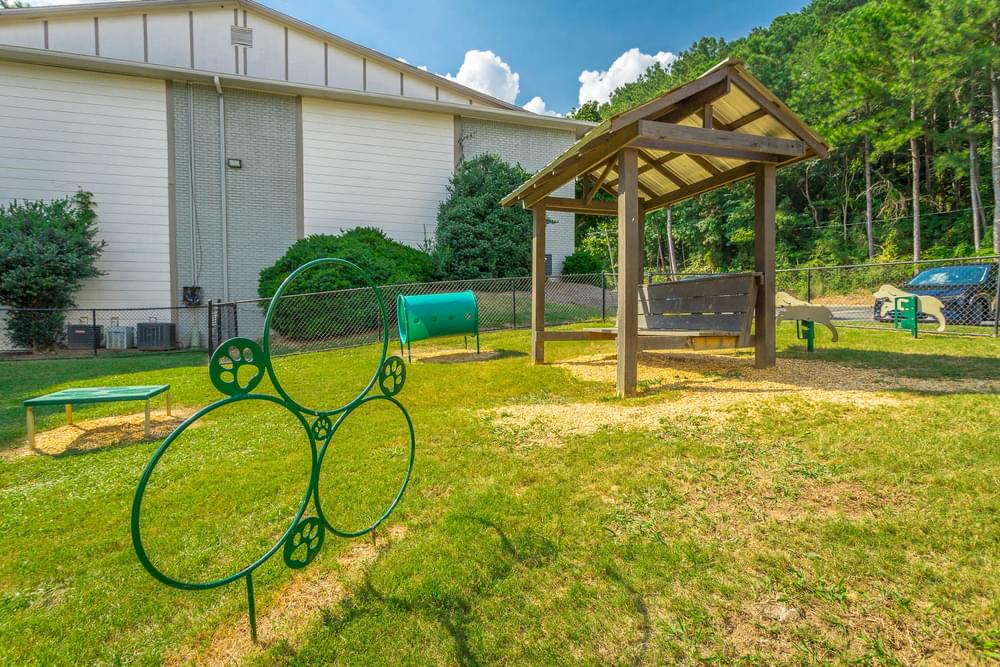 a tennis racket in the backyard of a house with a picnic table