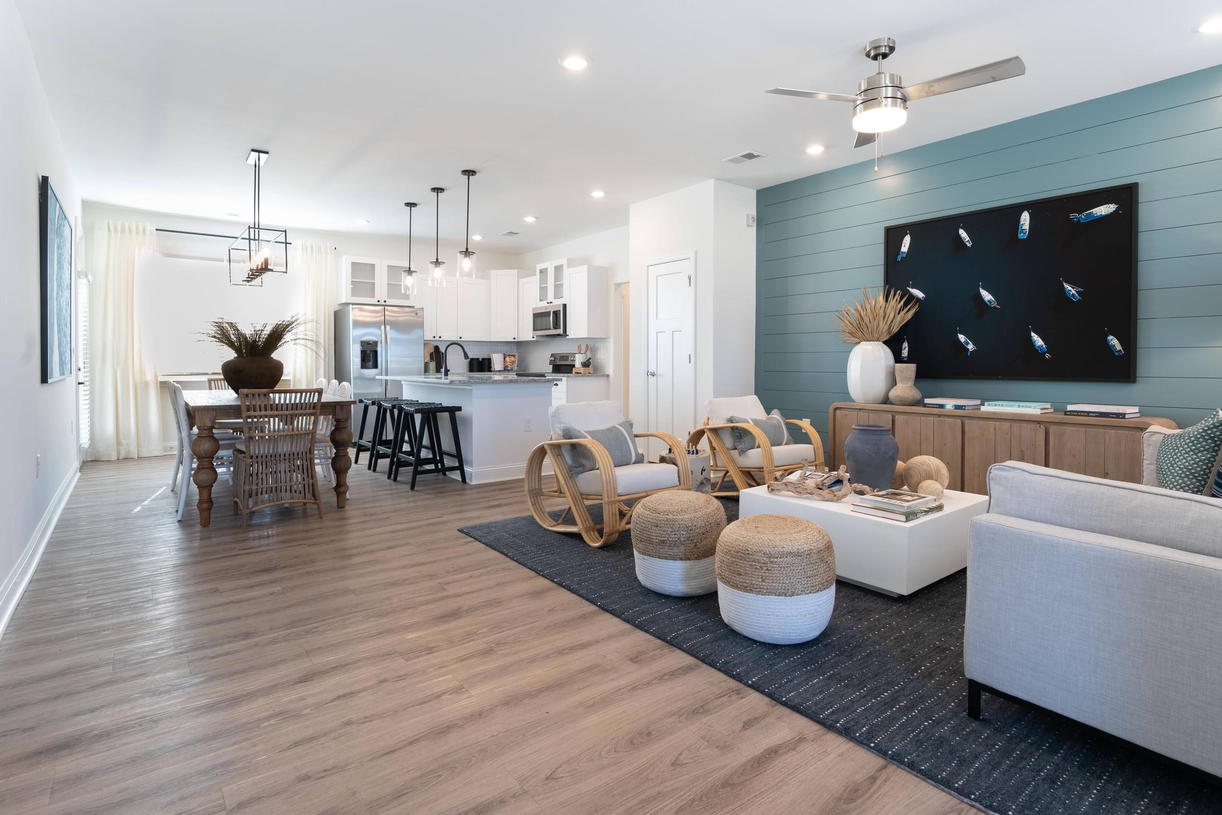 Open-Concept Floor Plans with 9-Foot Ceilings and Luxury Plank-Style Flooring